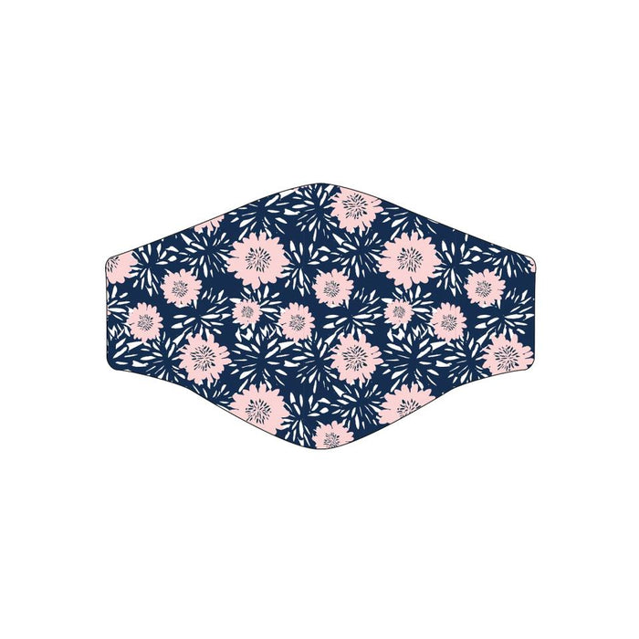 Face Masks Pink Flowers/Blue Base