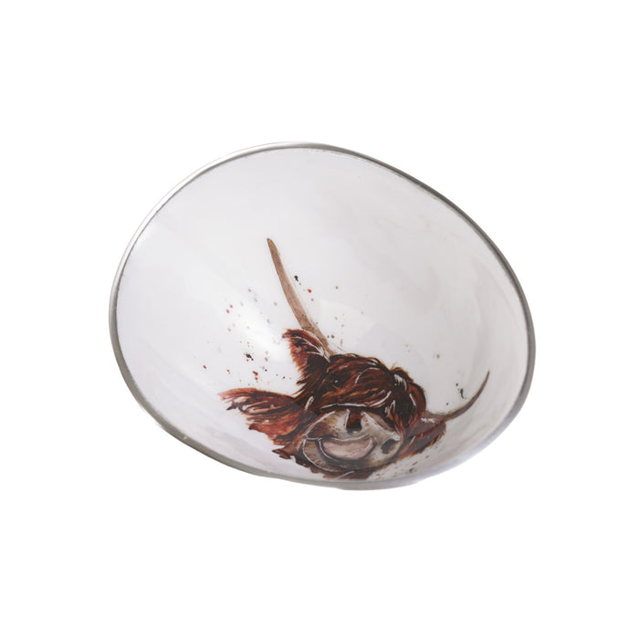 Highland Cow Oval Bowl Petite 12.5 Cm