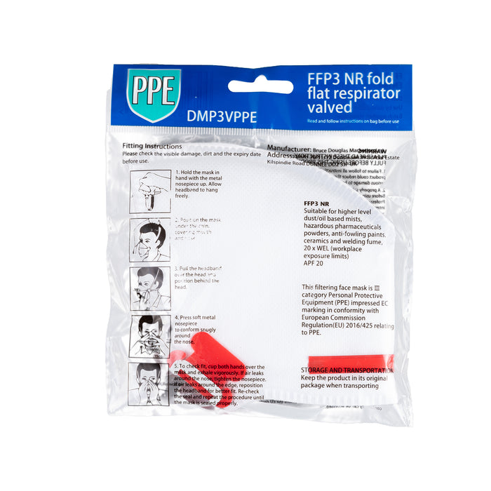 Ffp3 Nr Fold Flat Respirator Valved Mask