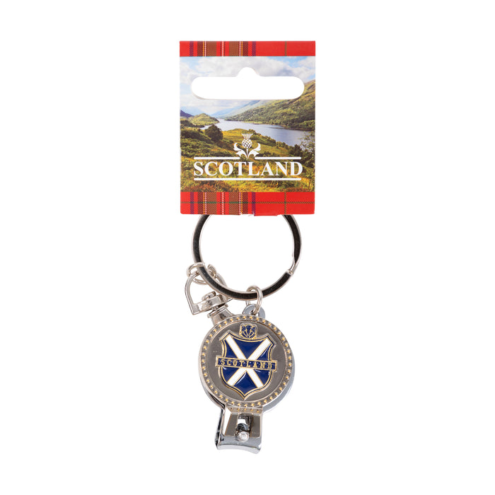 Nail Clipper Keyring - Scotland Shield