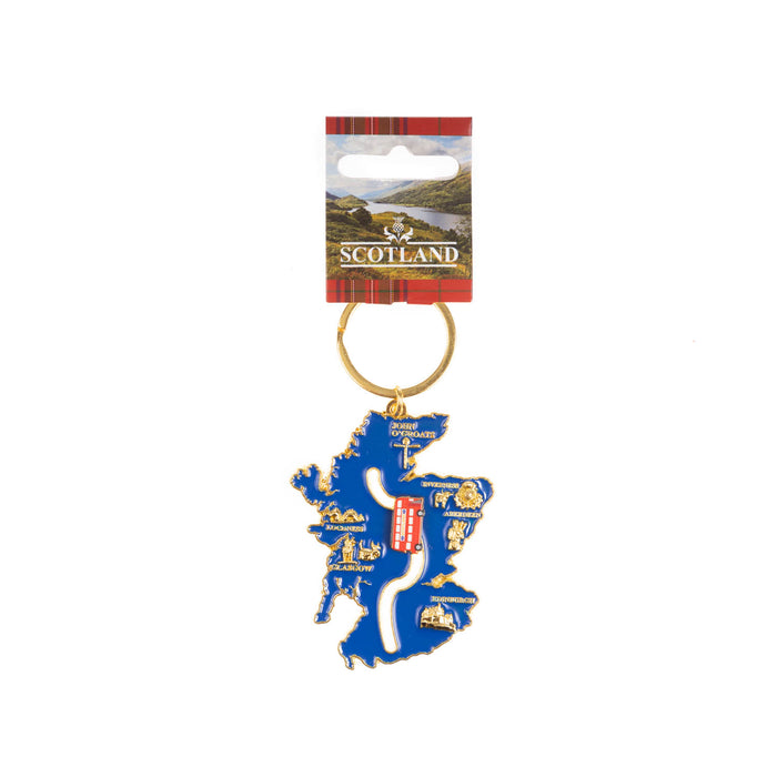 Metal Keyring Slider - Scot Flag / Bus