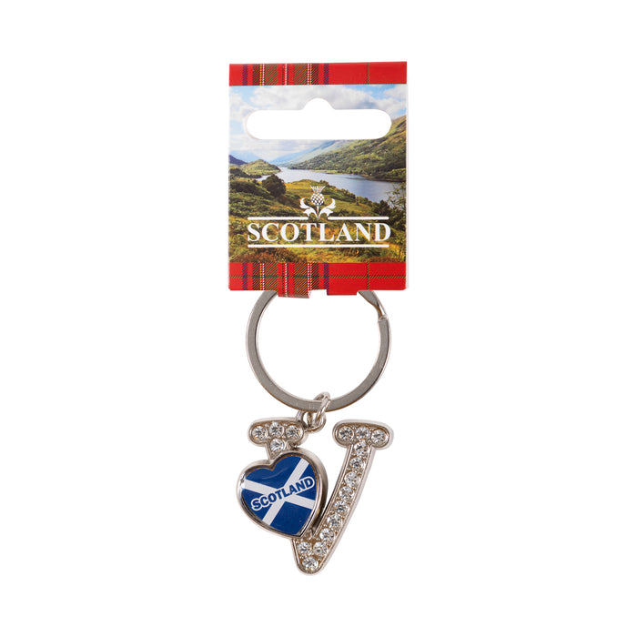 Sct Diamond Alpahbet Keyring - V