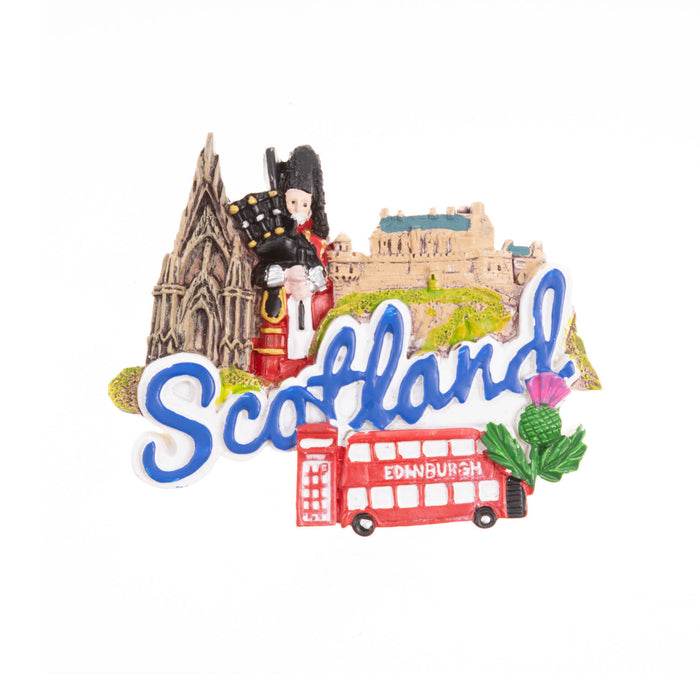Resin Magnet - Scotland Bus & Telephone