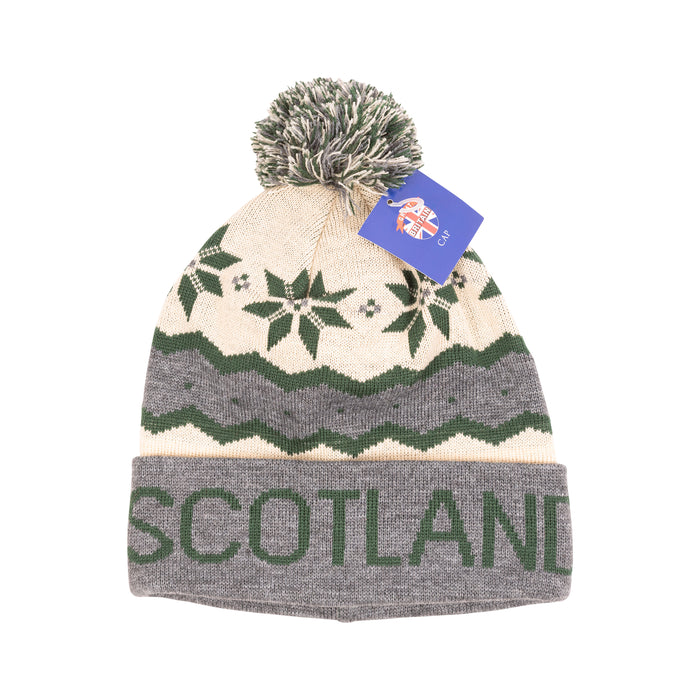 Ski Hat - Cream/Green-Scotland