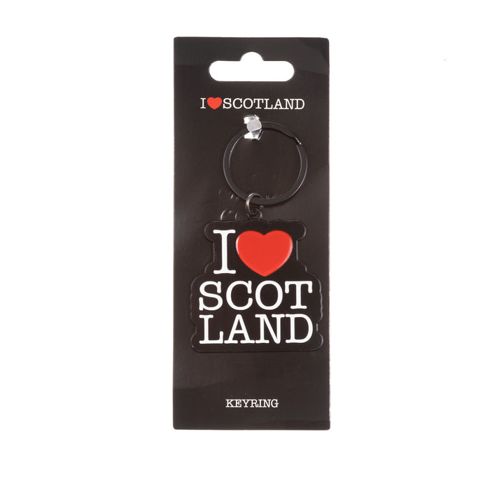Keyring Cut Out Black- I Love Scotland