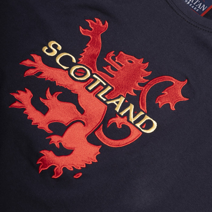 T-Shirts Emb Lion/Scotland Tartan Sleeve