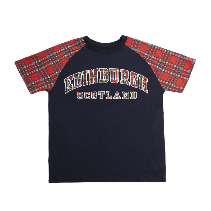 T-Shirts Emb Edin/Scotland Tartan Sleeve