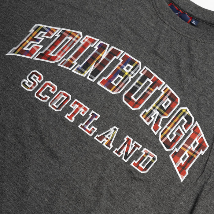 T-Shirts Emb Edin/Scotland Tartan Sleeve