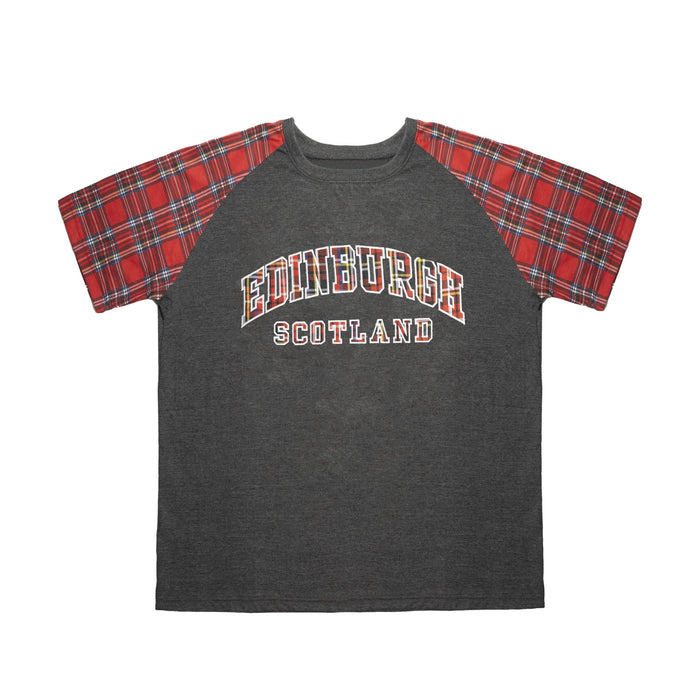 T-Shirts Emb Edin/Scotland Tartan Sleeve