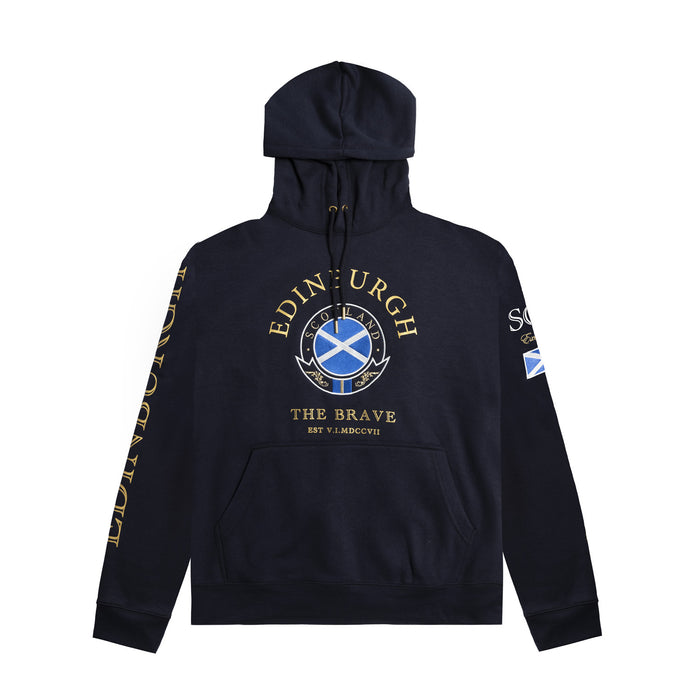 Hoodie Gold Circle Edin/Scot/Flag/Brave