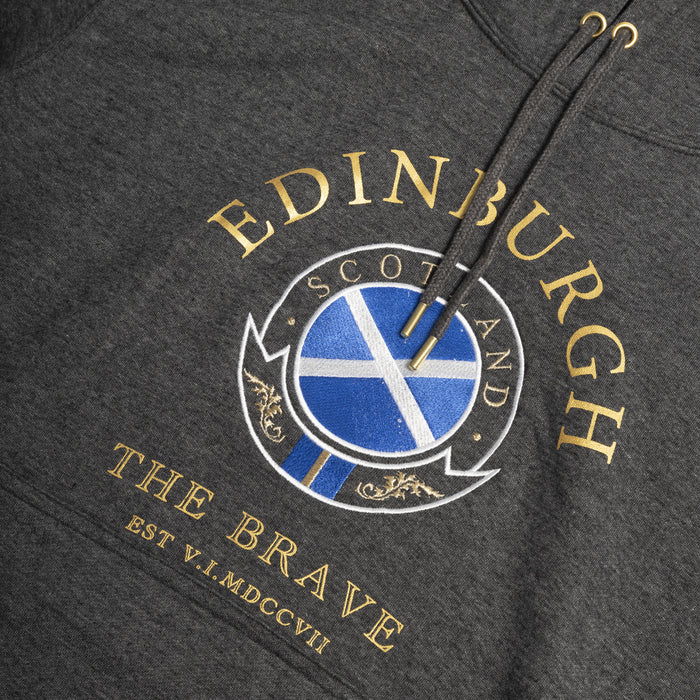 Hoodie Gold Circle Edin/Scot/Flag/Brave