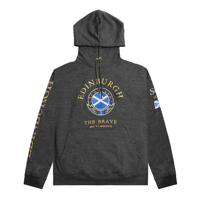 Hoodie Gold Circle Edin/Scot/Flag/Brave