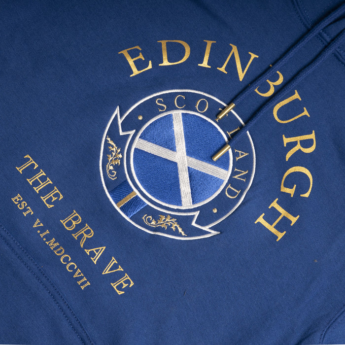 Hoodie Gold Circle Edin/Scot/Flag/Brave
