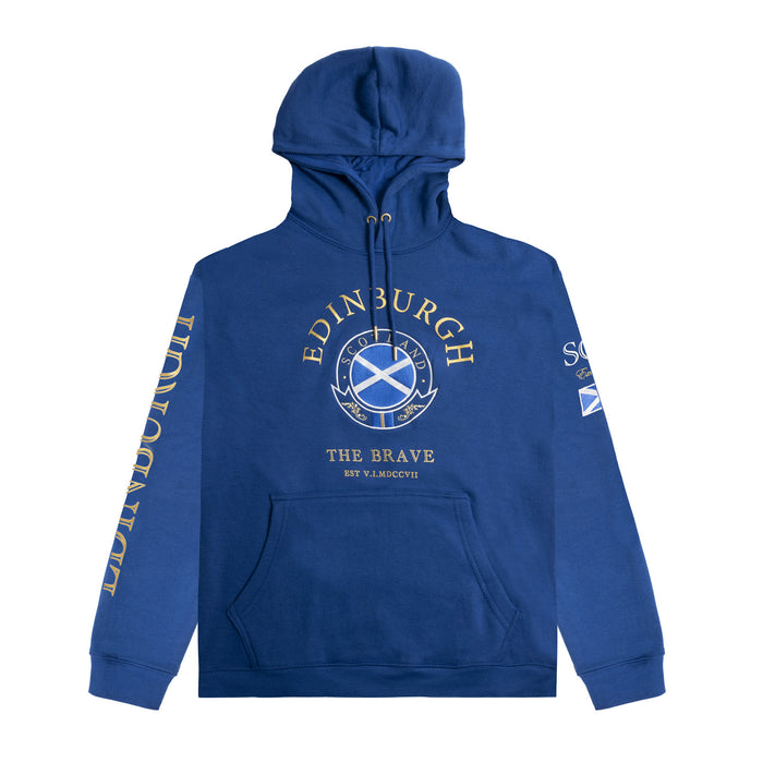 Hoodie Gold Circle Edin/Scot/Flag/Brave