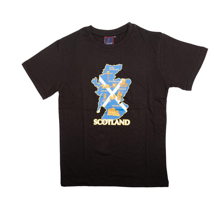 Adults Tshirt Scotland Map