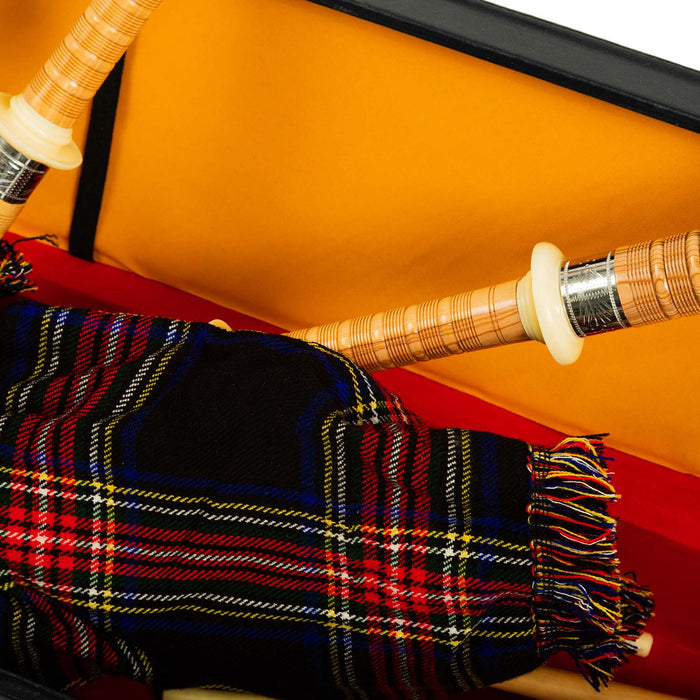 Imported Engraved Bagpipes Stewart Black