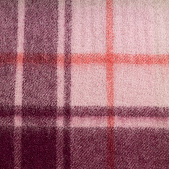 Edinburgh 100% Lambswool Tartan Scarf Mill Check Pink