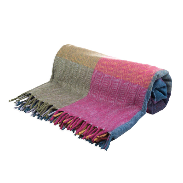 Block Check Herringbone Blanket Pastles