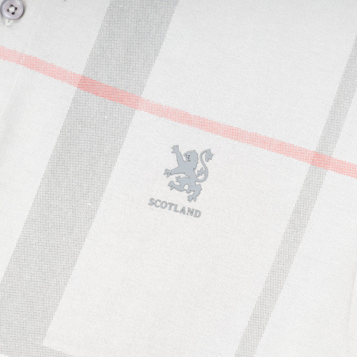 Mens Polo Shirt Full Check M. Grey