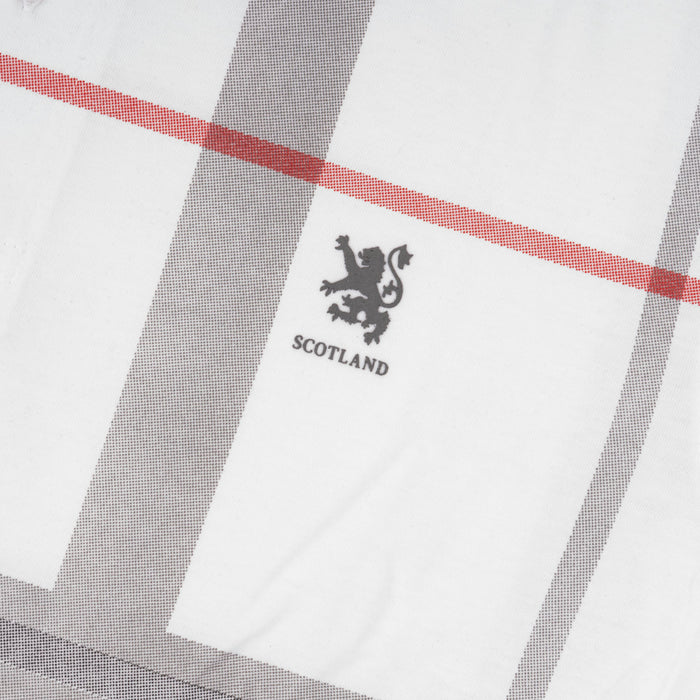 Mens Polo Shirt Full Check White