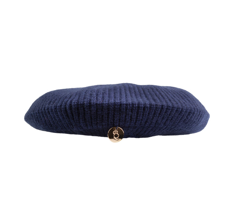 100% Cashmere Paris Beret Navy
