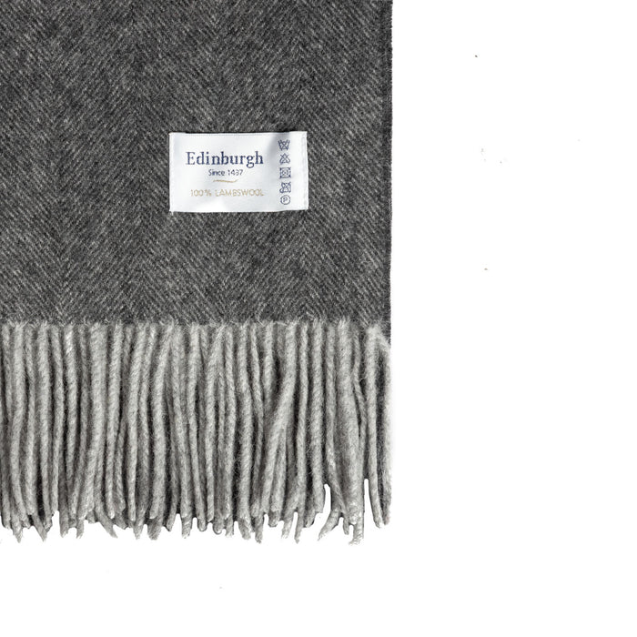Edinburgh Lambswool Stole Light Grey Charcoal