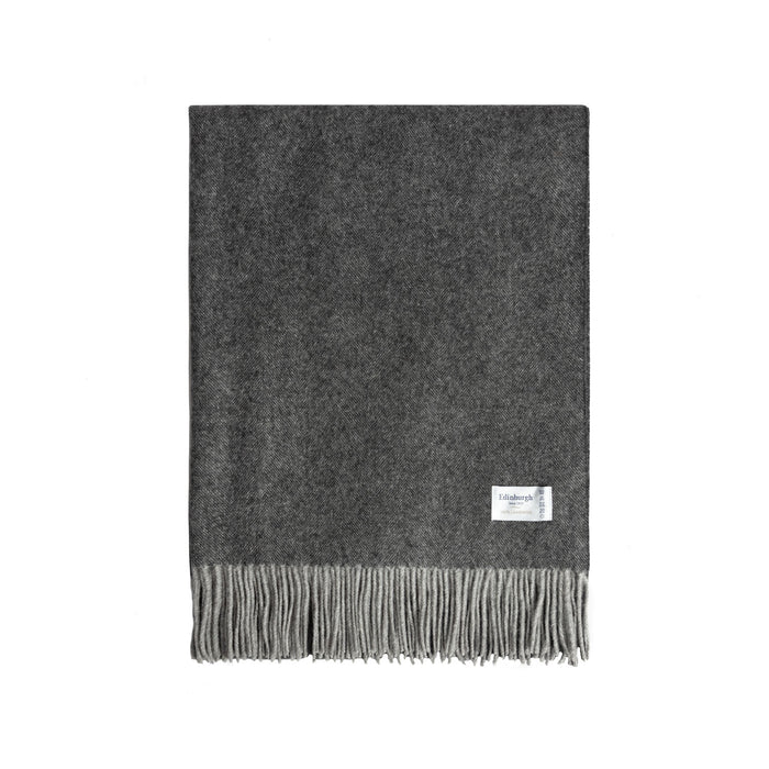 Edinburgh Lambswool Stole Light Grey Charcoal