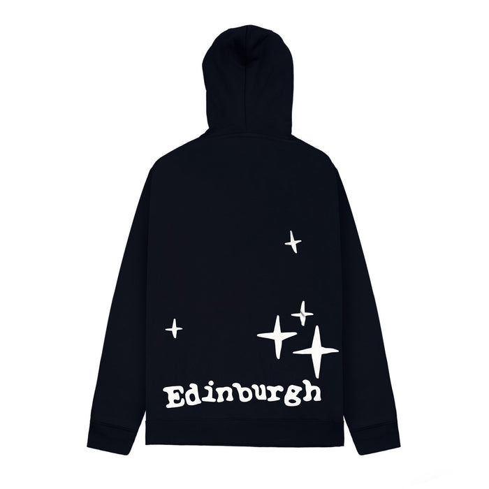 Adults Edin 3D Puff Printed Hooded Top Navy
