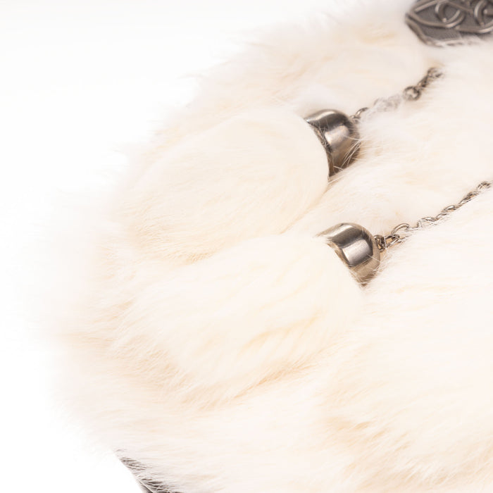 F/D Highland Cow Cantle Sporran Rabbit Fur (White)