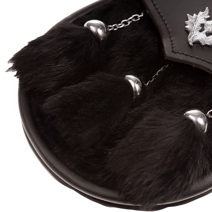 H/D Rabbit Fur Thistle Sporran Rabbit Fur (Black)
