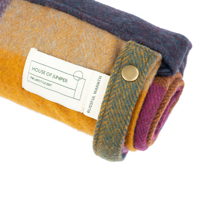 Block Check Foldaway Blanket Bright