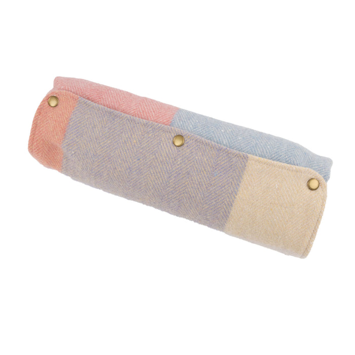 Block Check Foldaway Blanket Pastel