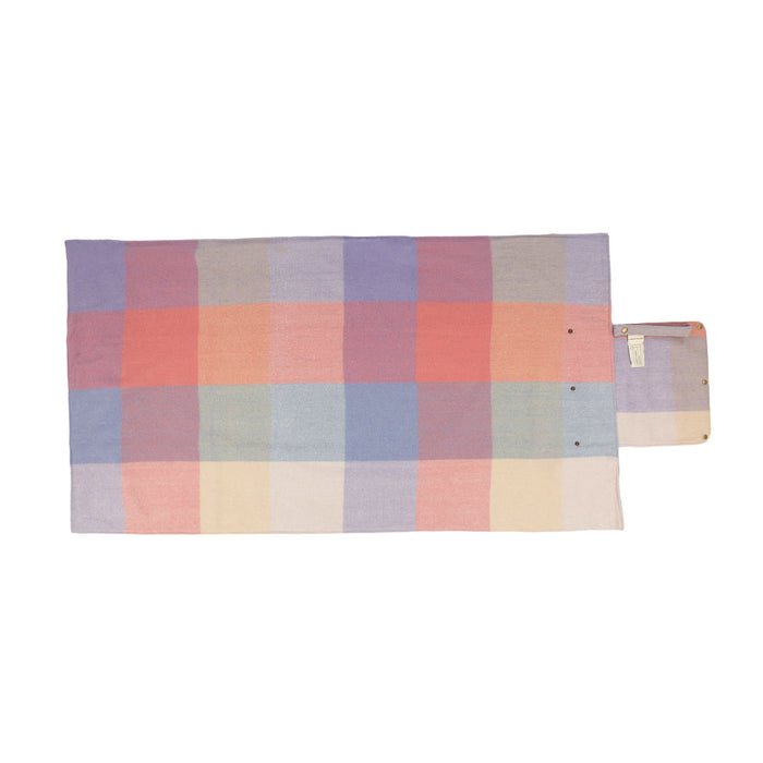 Block Check Foldaway Blanket Pastel