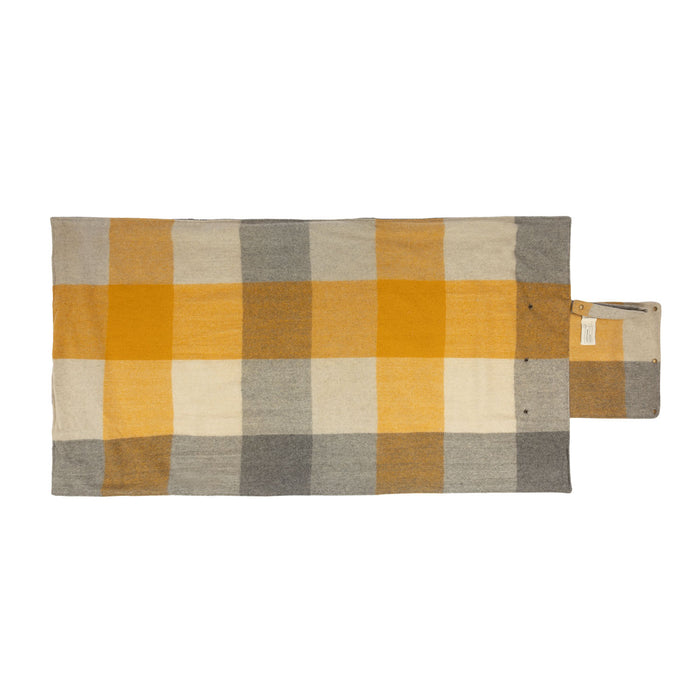 Block Check Foldaway Blanket Ochre/Natural
