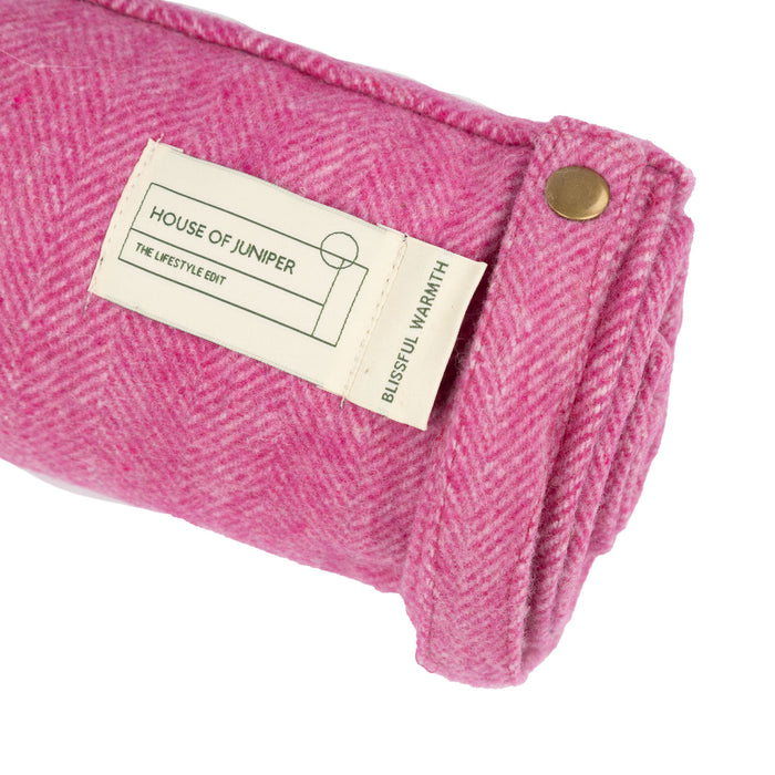 Herringbone Foldaway Blanket Pink