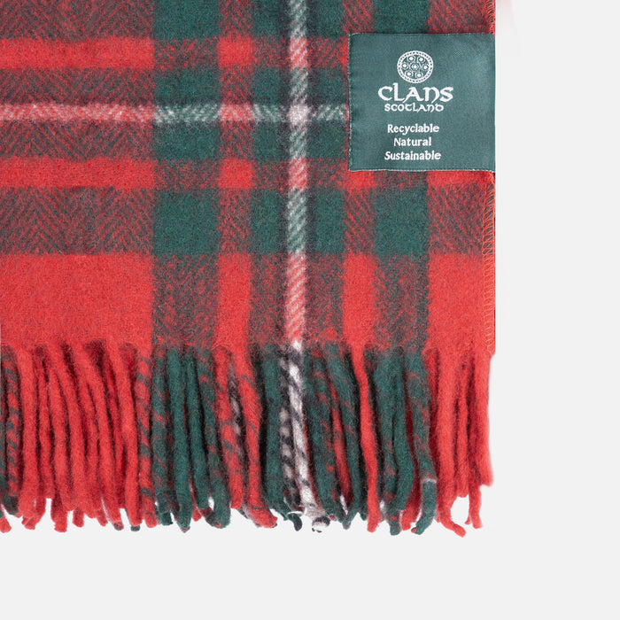 Highland Wool Blend Tartan Blanket Throw Macgregor