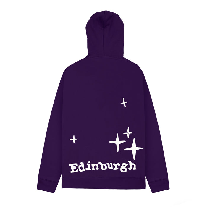 Adults Edin 3D Puff Printed Hooded Top Purple