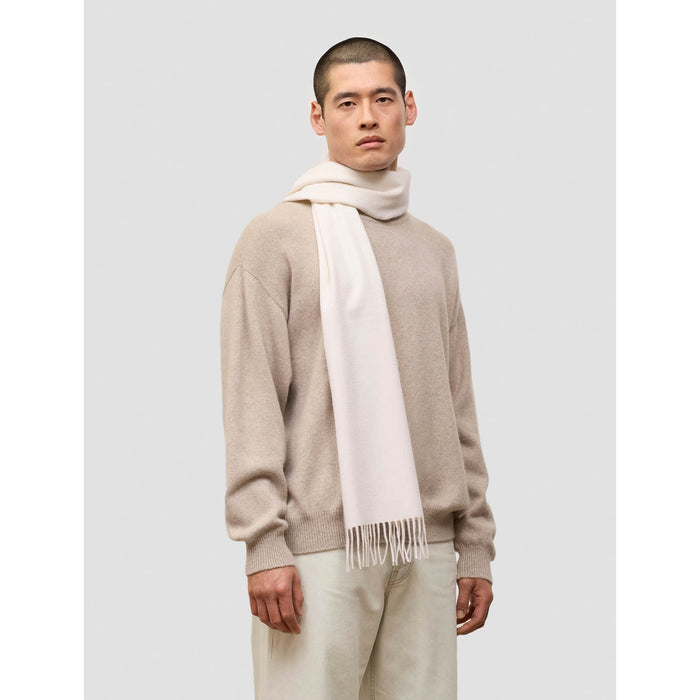100% Cashmere Woven Scarf Dalton Plain White