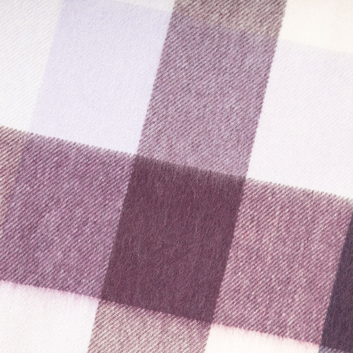 Pure Cashmere Tartan Blanket Block Check Pink