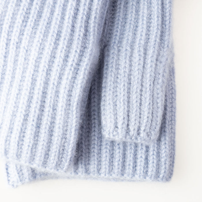 100% Luxury Cashmere Rib Wristlets Moonblue