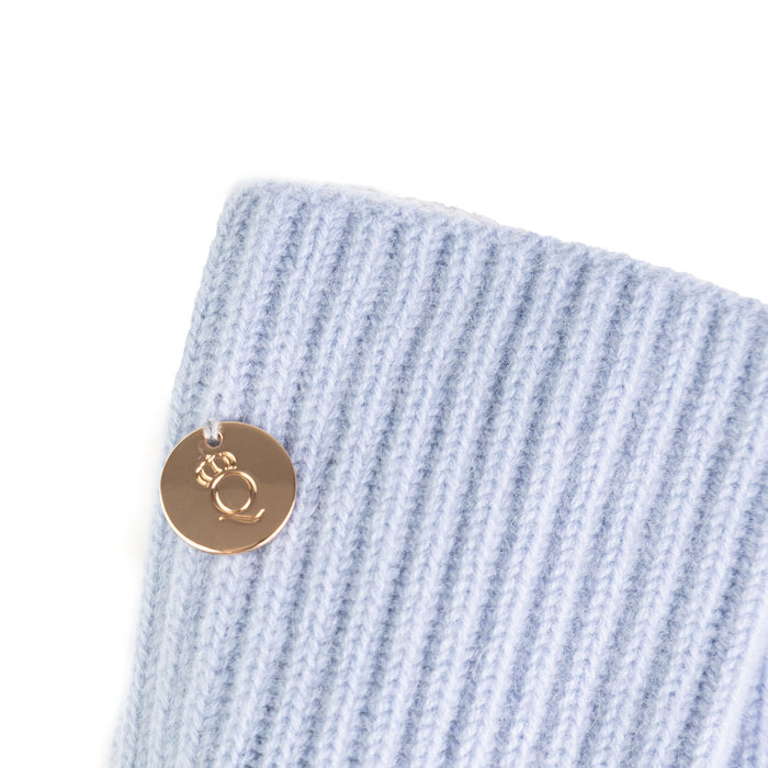 100% Luxury Cashmere Rib Wristlets Moonblue