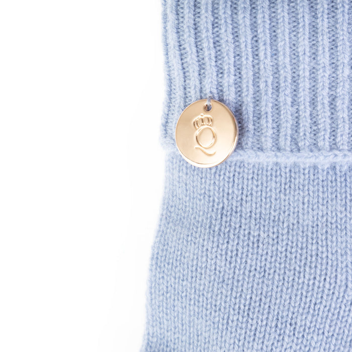 100% Cashmere Kate Plain Glove Moonblue
