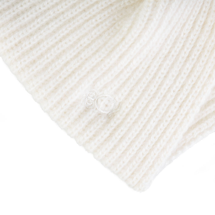 100% Cashmere Ladies Rib Headband Wide Cloud Dancer