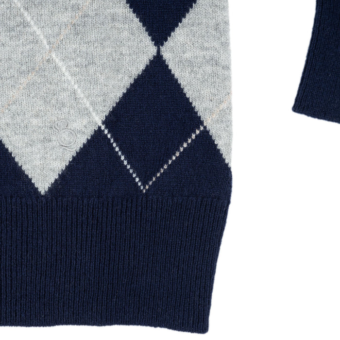 100% Cashmere Argyle Crew