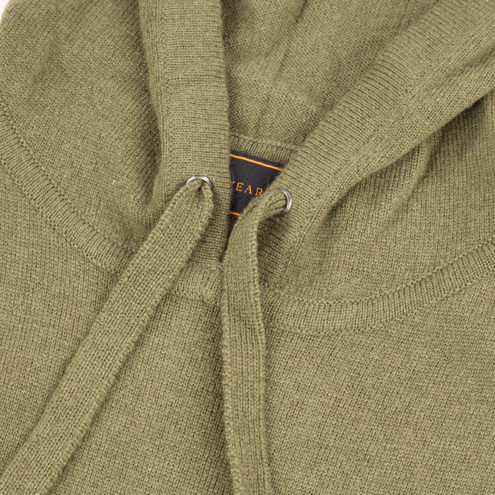 30% Cashmere Pull Sleeveless Hoodie Olive