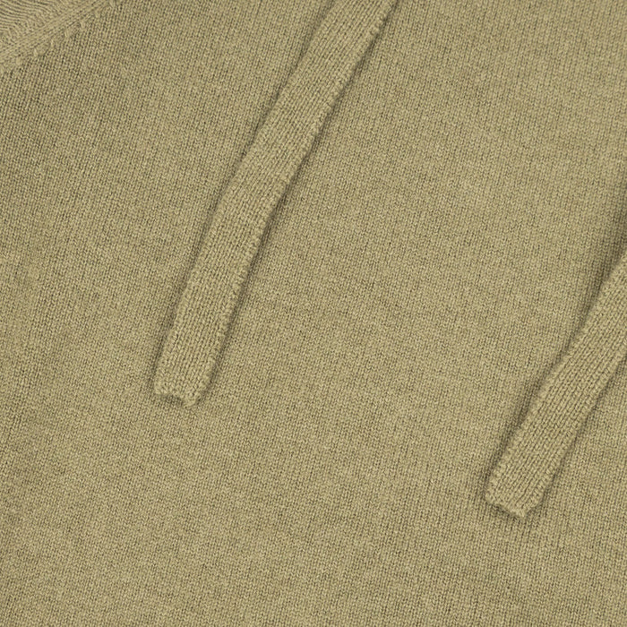 30% Cashmere Pull Sleeveless Hoodie Olive