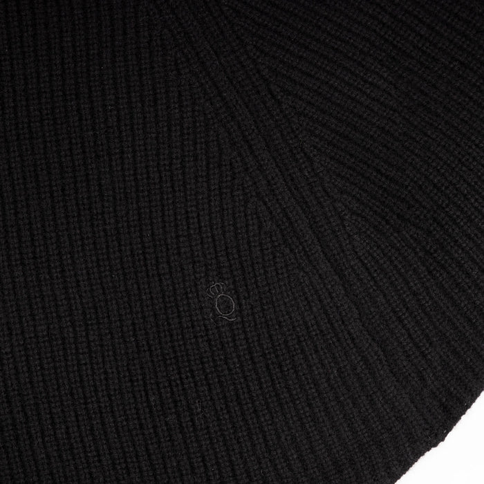 100% Cashmere Polo Poncho Black