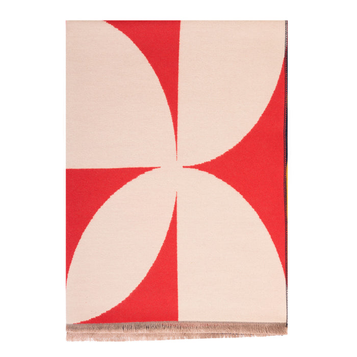 Leaf Super Soft Stole Navy/Red