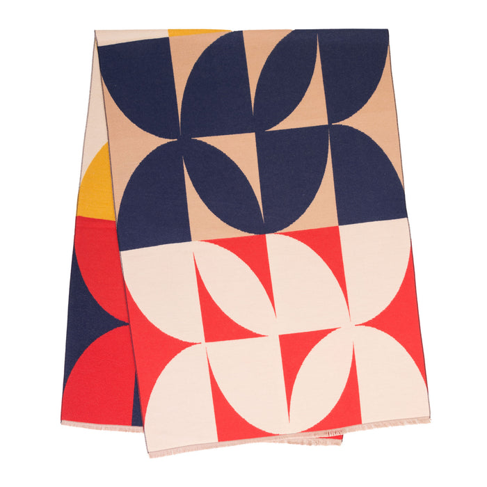 Leaf Super Soft Stole Navy/Red