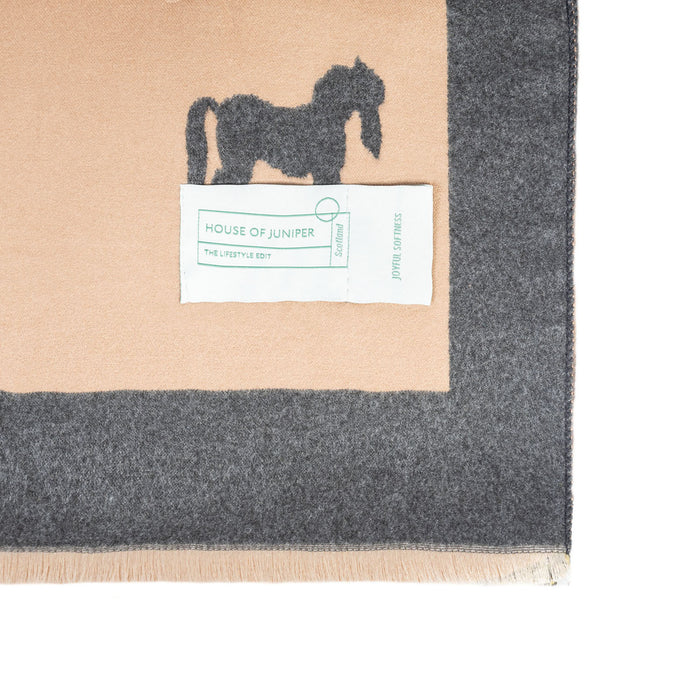 New Horse Super Soft Stole Dk Beige/Dk Grey